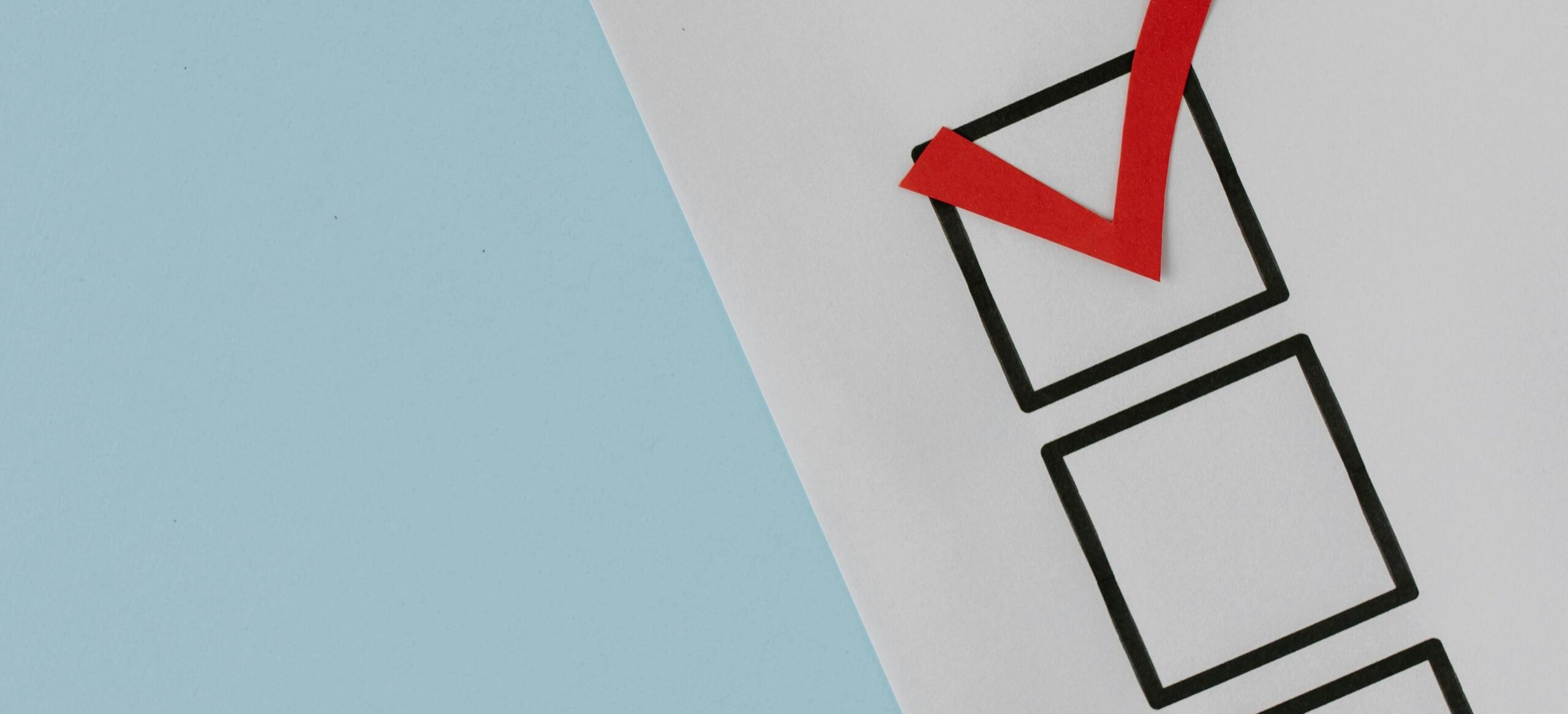 vragenlijst met vinkje