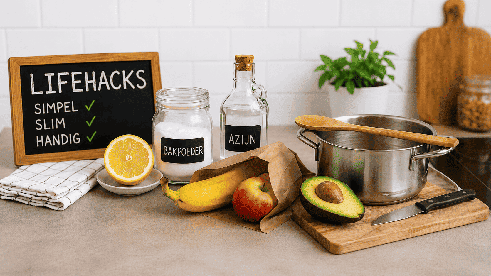 Allemaal verschillende soorten voorwerpen van lifehacks bij elkaar